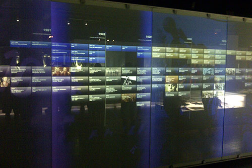 Murs interactifs avec vidéos, photographies et articles sur le FC Barcelone